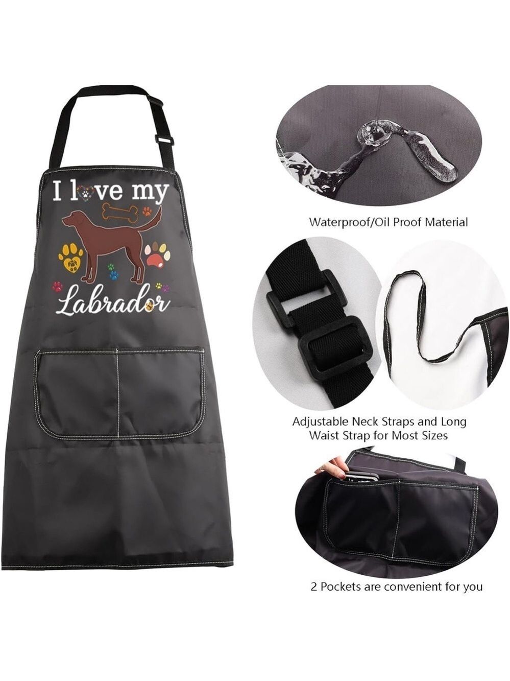 NWOT Black Labrador Dog Lover Apron Clothing Accessory - Picture 6 of 7